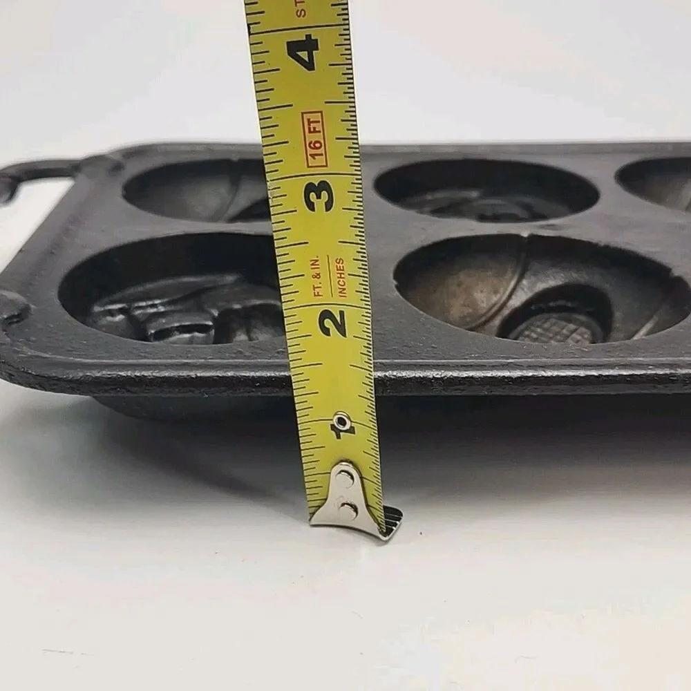 Rowco Cast Iron Tennis Ball Muffin Bread Pan Sports Baking 11